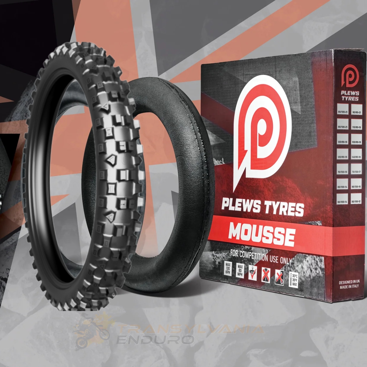 Pachet Plews Tyres 90/100-21 EN1 Enduro Grand FATA + Mousse Plews Tyres Soft FATA