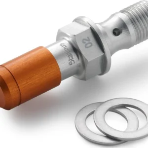 Banjo bolt with bleeder function