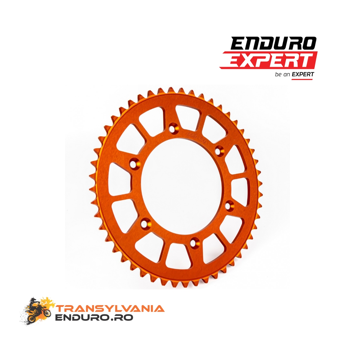 Pinion spate 50 dinti KTM / Husqvarna / GasGas Aluminiu Portocaliu