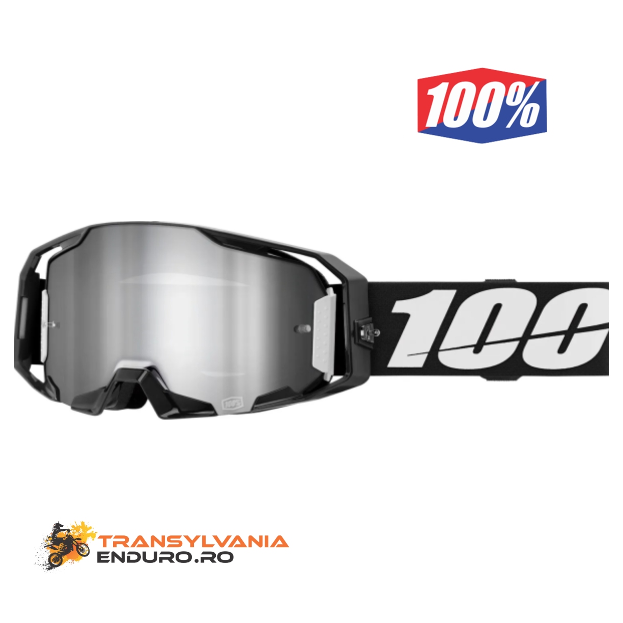 Ochelari 100% Armatic Black - Silver Mirror