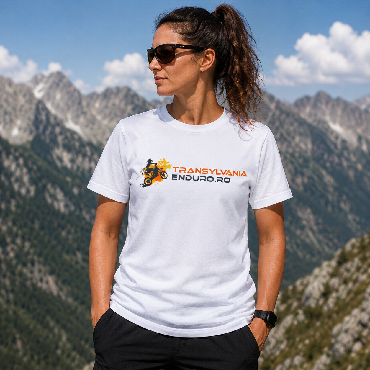 TRICOU TRANSYLVANIA ENDURO - TEAM EDITION ALB - imagine 2